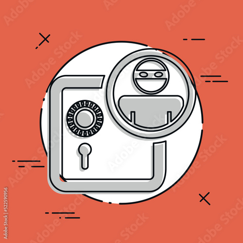Vector illustration of single isolated thief bank icon