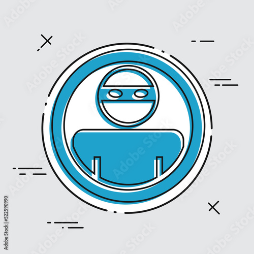 Vector illustration of single isolated thief icon
