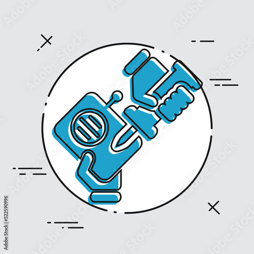 Vector illustration of single isolated radio repairer icon