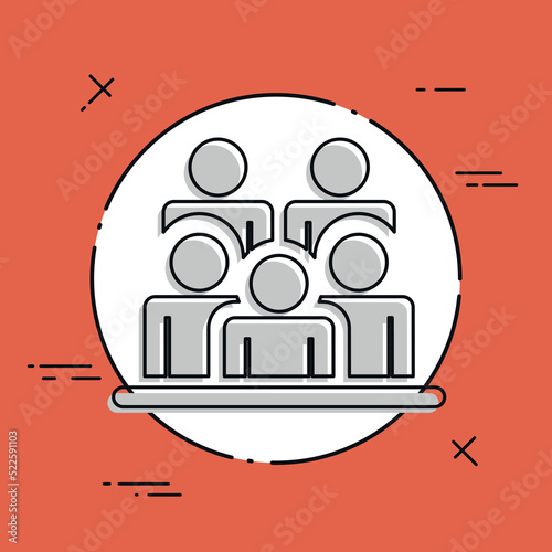 Vector illustration of single isolated people group icon