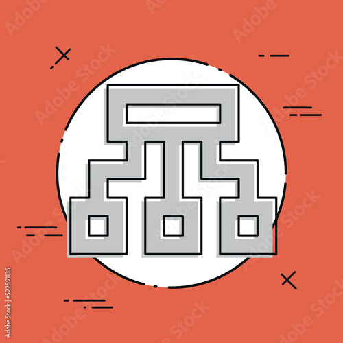 Vector illustration of pixel computer icon photo