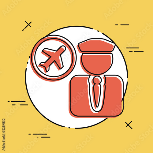 Vector illustration of single isolated air pilot icon