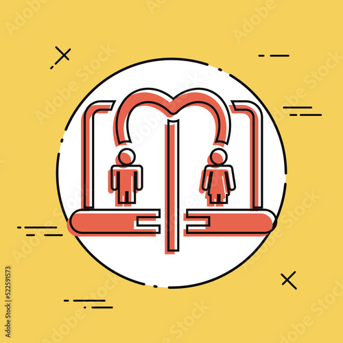 Vector illustration of single isolated love chat icon