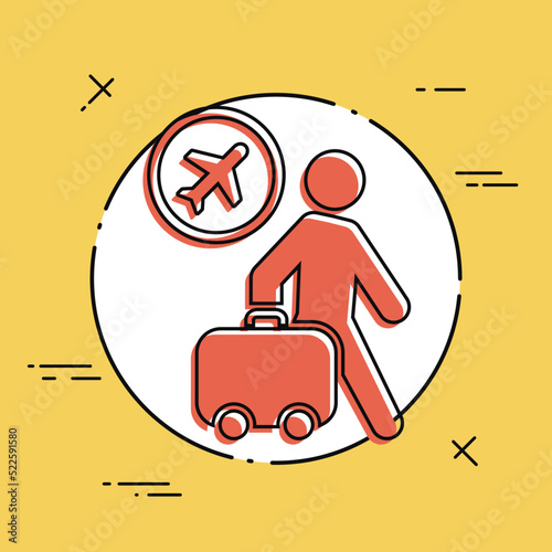 Vector illustration of single isolated airport icon