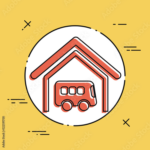 Vector illustration of single isolated bus icon