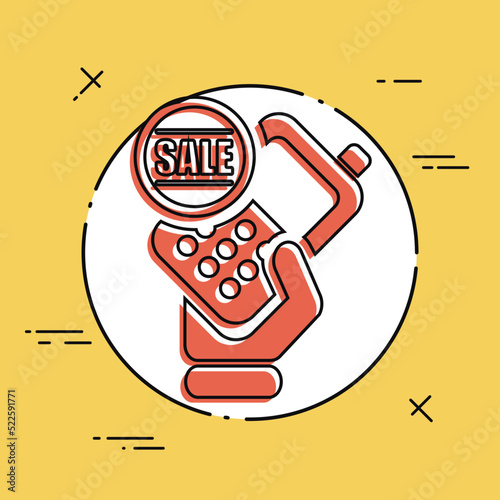 Vector illustration of single isolated sale phone icon