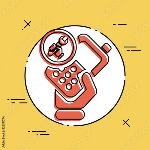 Vector illustration of single isolated phone repair icon