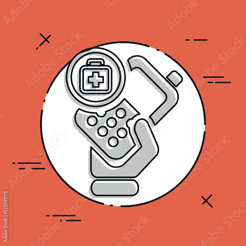 Vector illustration of single isolated phone icon