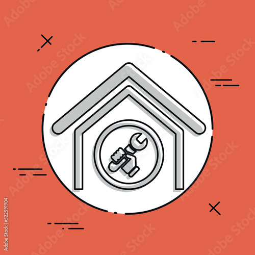 Vector illustration of adjust home icon