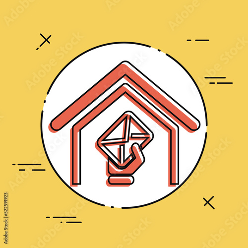 Vector illustration of single isolated mail icon