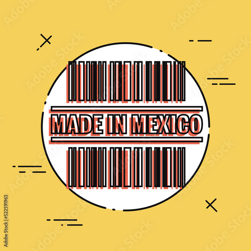 Vector illustration of single isolated made in Mexico icon
