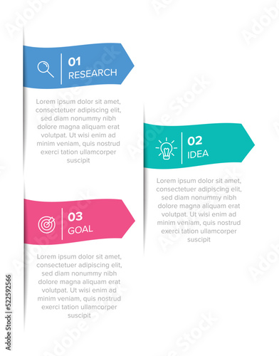 Vertical infographic design with icons and 3 options or steps. Thin line. Infographics business concept. Can be used for info graphics, flow charts, presentations, mobile web sites, printed materials.