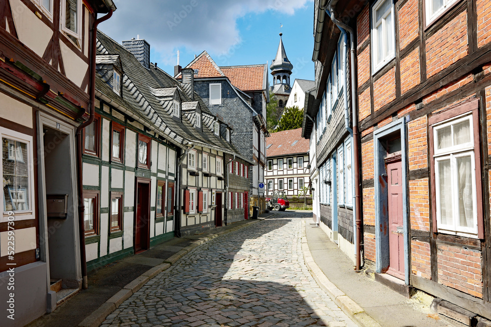 Goslar am Harz Peterstraße mit Fachwerkhäusern