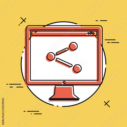 Network pc - Flat minimal icon