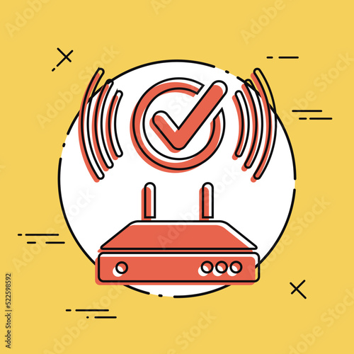 Check modem connection - Flat minimal icon