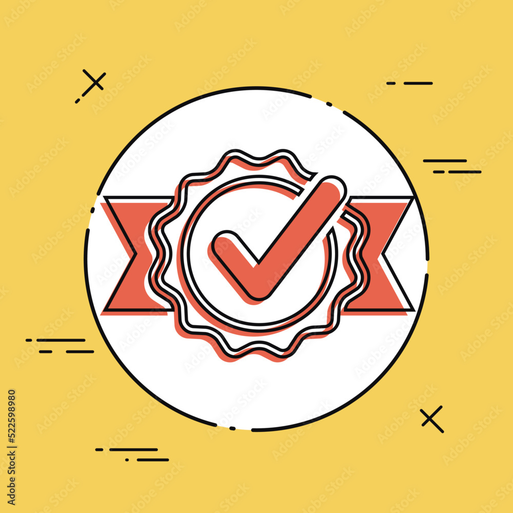 Checkmark certificate - Vector flat minimal icon Checkmark certificate - Vector flat minimal icon