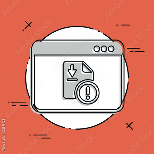 Download alert window - Vector flat minimal icon
