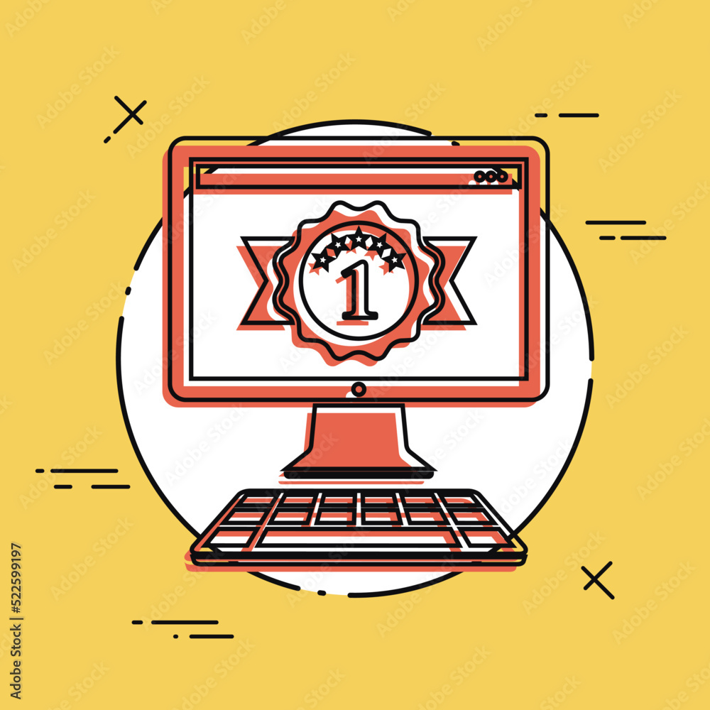 Best computer desktop awards - Vector flat minimal icon