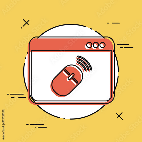 Wireless mouse - Vector flat minimal icon photo