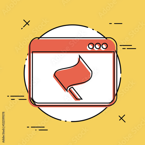 Target flag on application - Vector flat minimal icon