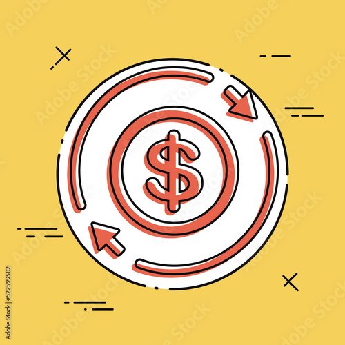 Money trade flat icon - Dollars