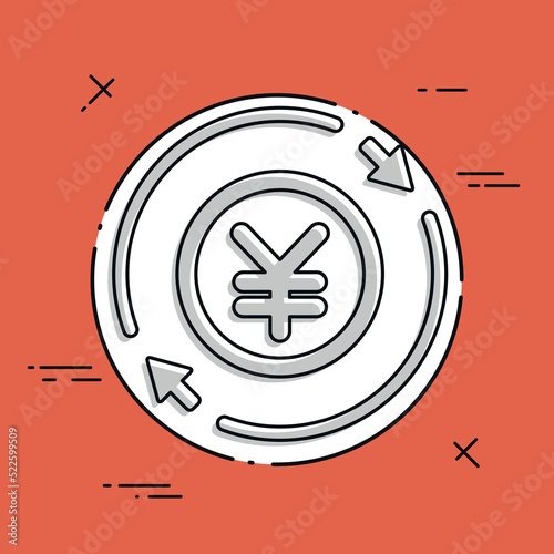 Money trade flat icon - Yen