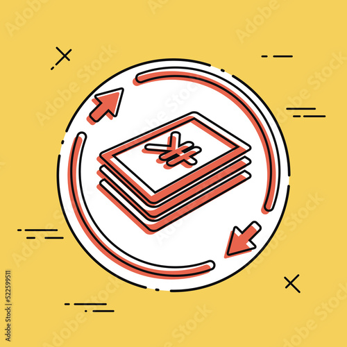 Money transfer icon - Yen