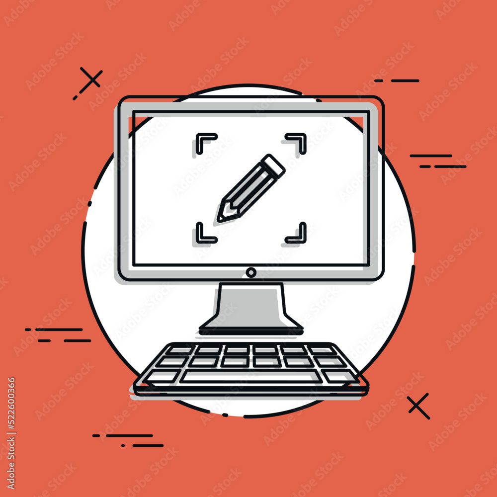 Customized computer services - Vector web icon Customized computer services - Vector web icon