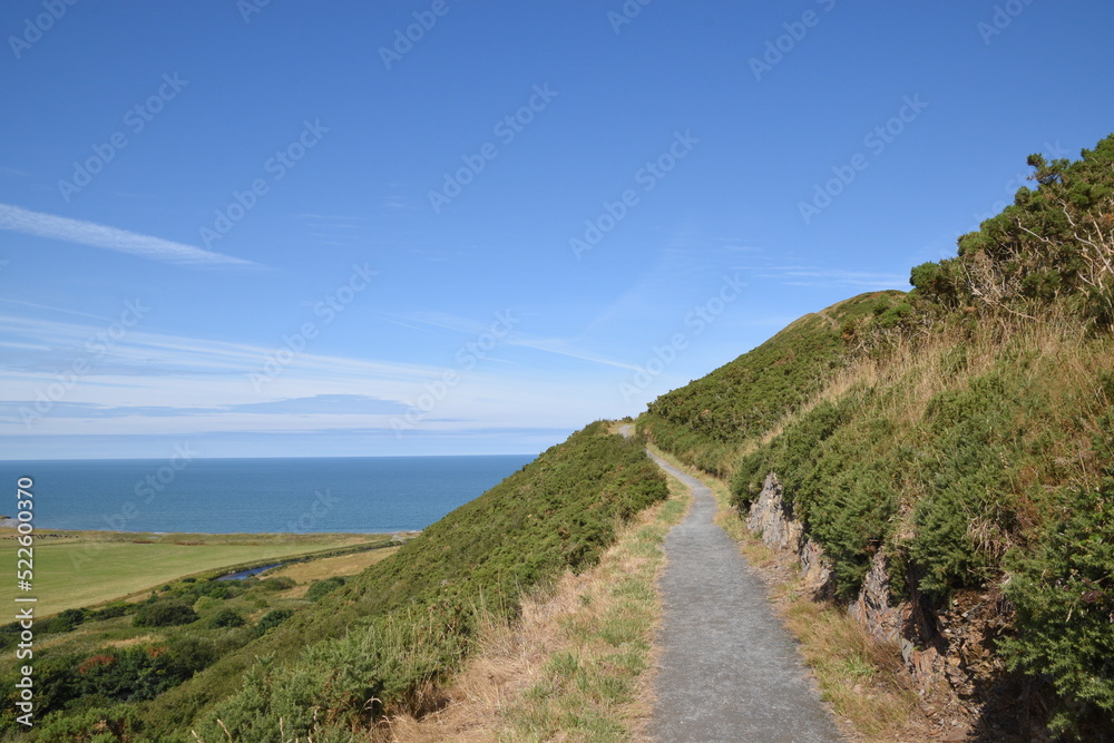 the walk along the path at Pen Dinas in ceredigion