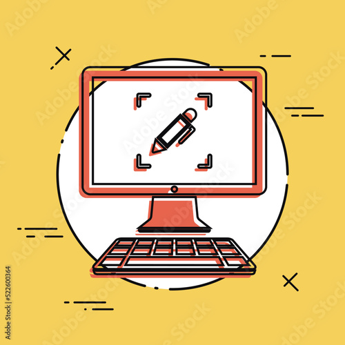 Customized computer services - Vector web icon