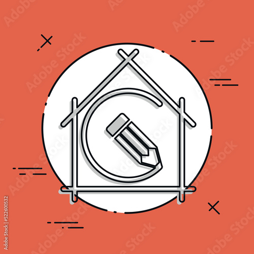 House planning - project design - Vector flat icon