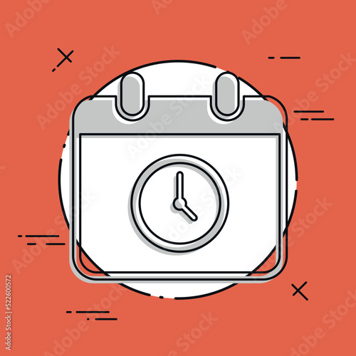 Appointment date and hour - Minimal vector icon