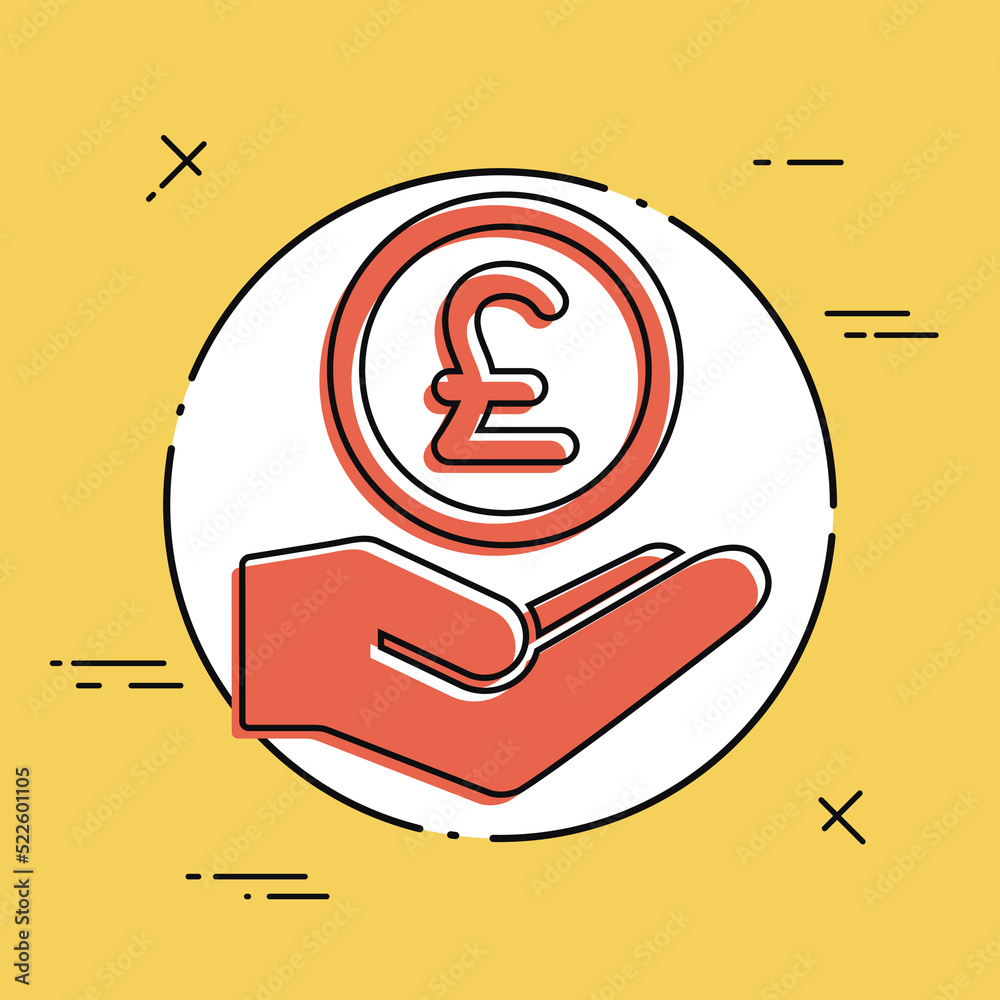 Bank services - Pound - Minimal modern icon Bank services - Pound - Minimal modern icon