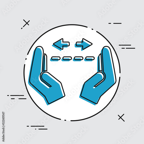 Hands in gesture of measuring - Vector minimal icon