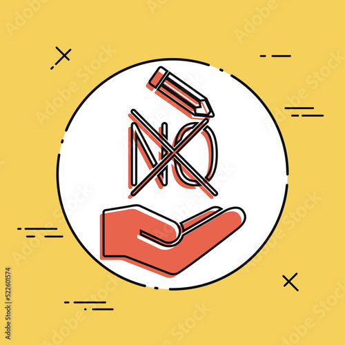 A pencil which marks the option "no"