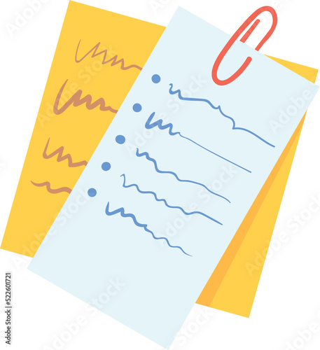 Cartoon sticky note with handwritting. Cute paper scrap