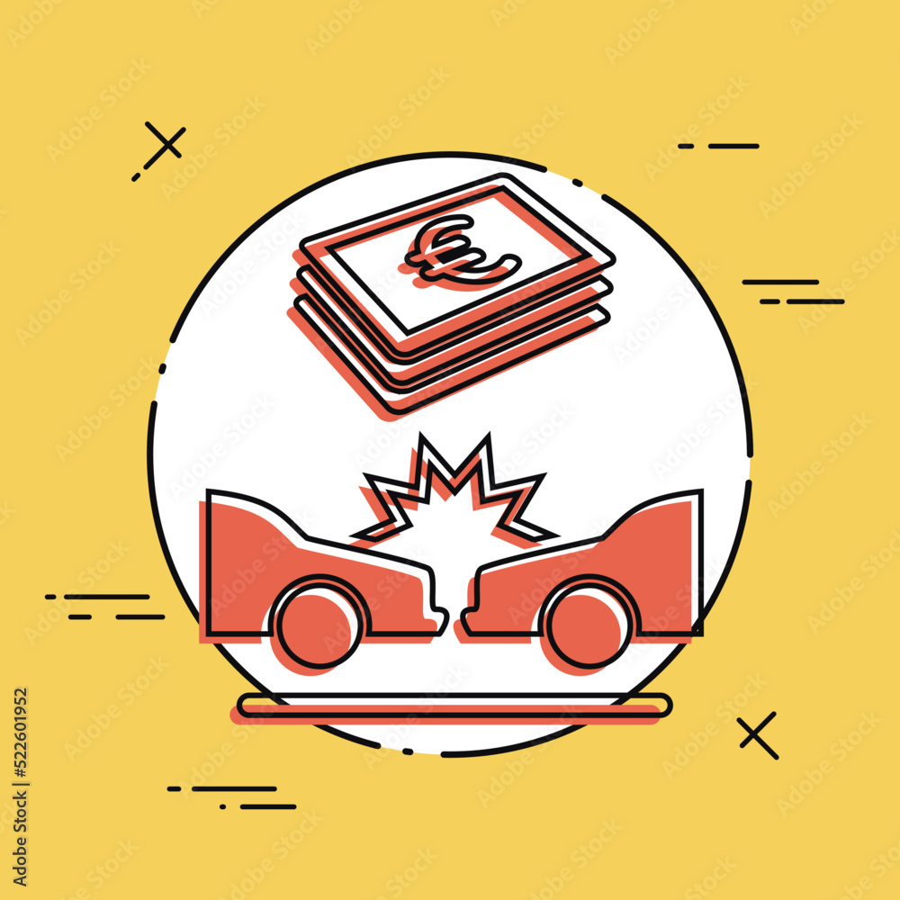 Fototapeta premium Car insurance payment - Euro - Vector web icon