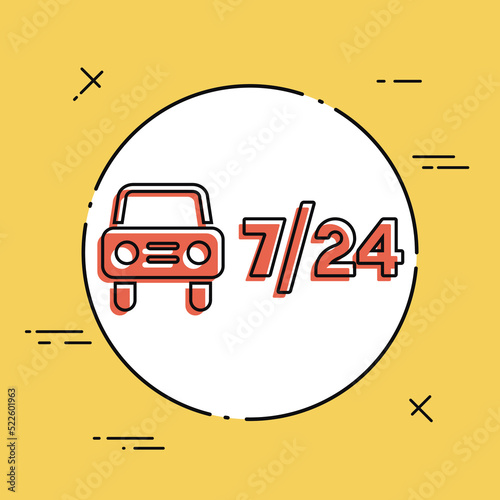 Automotive services 7/24 - Vector web icon