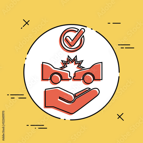 Car crash check - Vector web icon