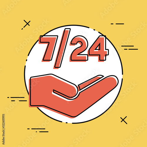 7/24 services - Vector web icon