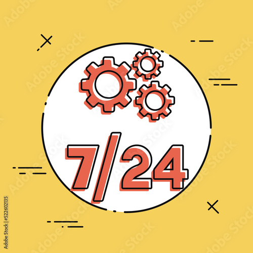 Technical assistance 7/24 - Vector web icon