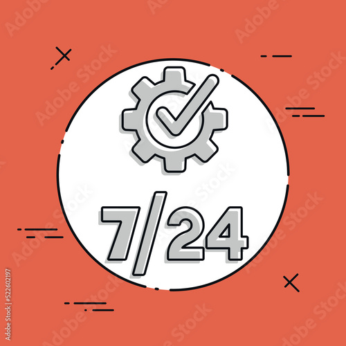 Technical assistance 7/24 - Vector web icon