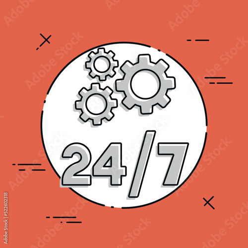 Steady technical support 24/7 - Vector web icon