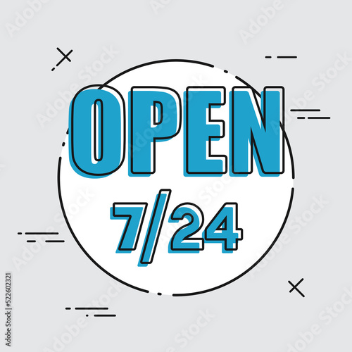 Store open 7/24 - Vector web icon
