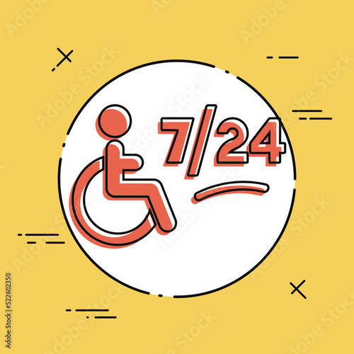 Steady handicapped assistance service - Vector web icon