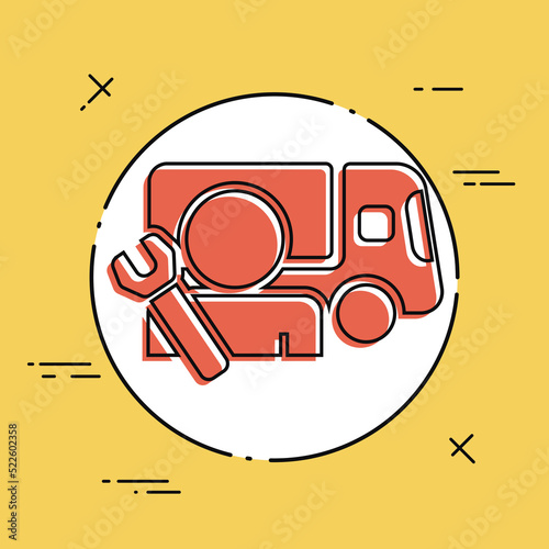 Truck assistance services - Vector web icon