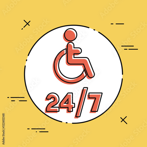 Steady handicapped assistance service - Vector web icon