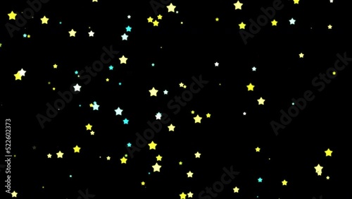 カラフルな星がくるくる回るループ背景素材。90年代っぽいレトロな背景動画素材。