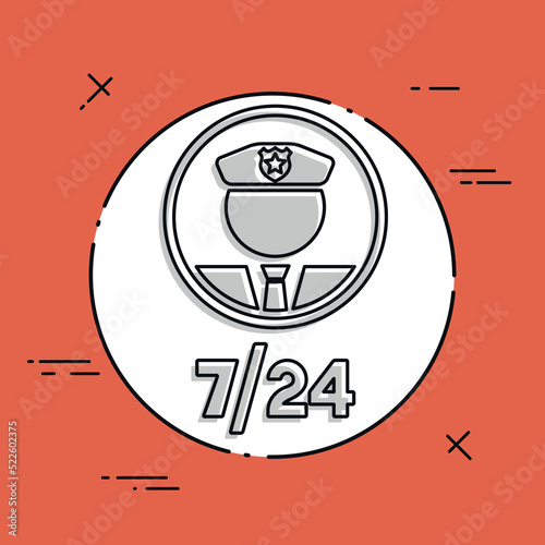 Steady police and security service - Vector web icon