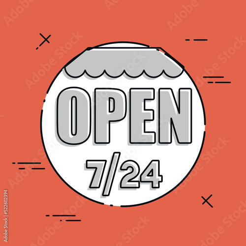 Store open 7/24 - Vector web icon